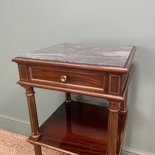ELEGANT MARBLE TOP ANTIQUE LAMP TABLE - ADDITIONAL PHOTO 6