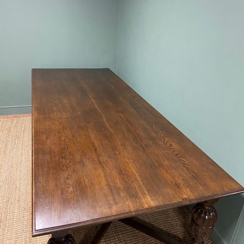 HUGE SOLID OAK ANTIQUE TABLE - ADDITIONAL PHOTO 4