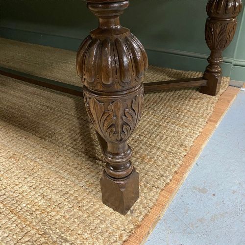 HUGE SOLID OAK ANTIQUE TABLE - ADDITIONAL PHOTO 5