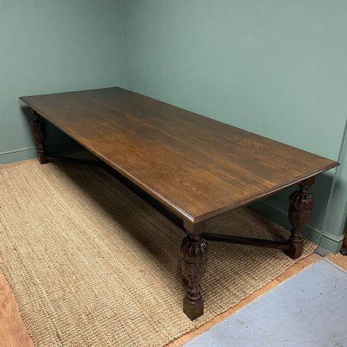 HUGE SOLID OAK ANTIQUE TABLE - ADDITIONAL PHOTO 6