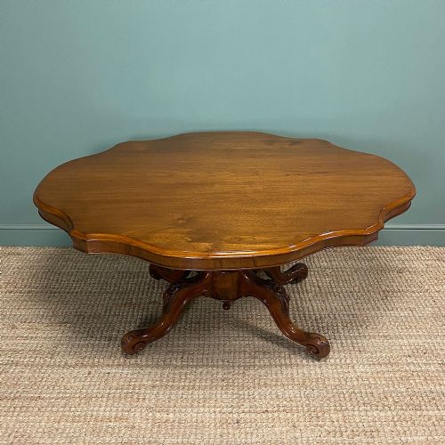 stunning victorian serpentine shaped antique centre table - CATEGORY: ANTIQUE TABLES - DATED VICTORIAN