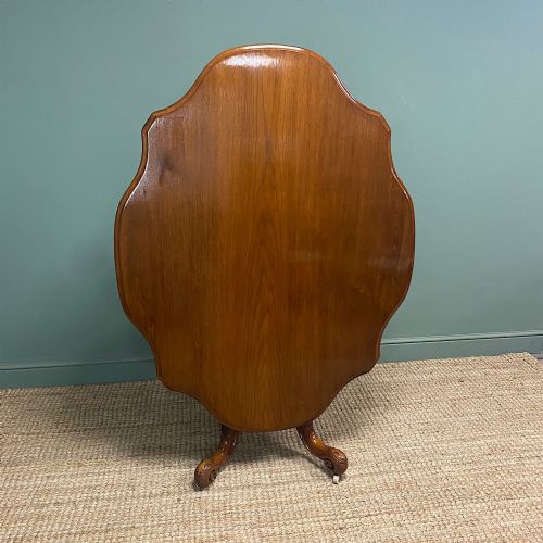 STUNNING VICTORIAN SERPENTINE SHAPED ANTIQUE CENTRE TABLE - ADDITIONAL PHOTO 7