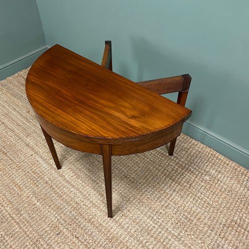 STUNNING DEMI LUNE MAHOGANY ANTIQUE GAMES TABLE - ADDITIONAL PHOTO 1