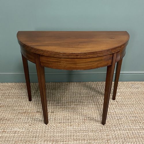 STUNNING DEMI LUNE MAHOGANY ANTIQUE GAMES TABLE - ADDITIONAL PHOTO 6