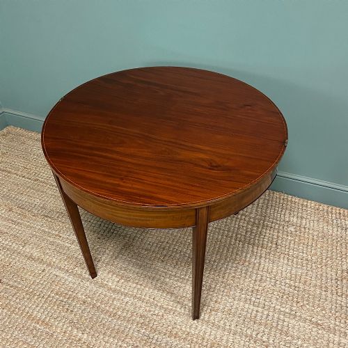 STUNNING DEMI LUNE MAHOGANY ANTIQUE GAMES TABLE - ADDITIONAL PHOTO 7