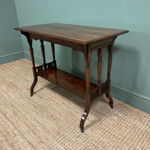 QUALITY VICTORIAN ROSEWOOD ANTIQUE SIDE TABLE - ADDITIONAL PHOTO 4