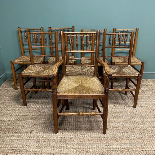 8 georgian elm country house antique chairs - CATEGORY: ANTIQUE CHAIRS - DATED GEORGIAN