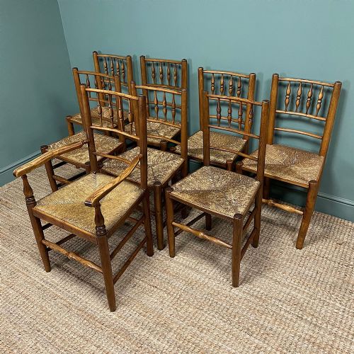 8 GEORGIAN ELM COUNTRY HOUSE ANTIQUE CHAIRS - ADDITIONAL PHOTO 1