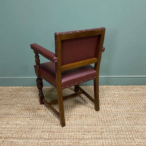 QUALITY OAK ANTIQUE OFFICE CHAIR - ADDITIONAL PHOTO 3