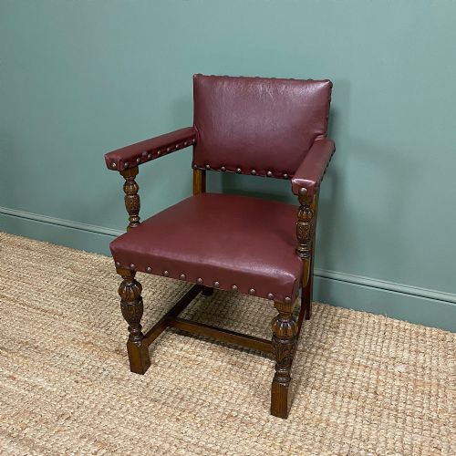 QUALITY OAK ANTIQUE OFFICE CHAIR - ADDITIONAL PHOTO 4