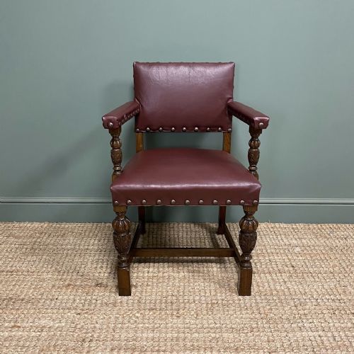 QUALITY OAK ANTIQUE OFFICE CHAIR - ADDITIONAL PHOTO 5