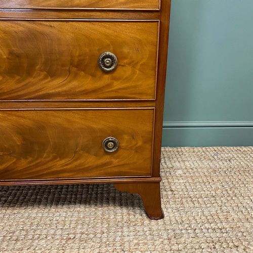 BEAUTIFULLY FIGURED MAHOGANY VICTORIAN ANTIQUE CHEST OF DRAWERS - ADDITIONAL PHOTO 3