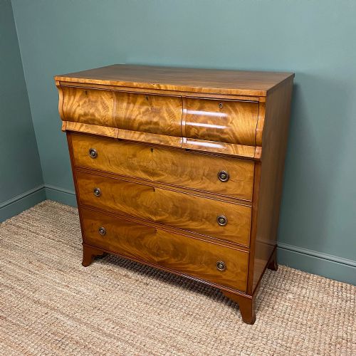 BEAUTIFULLY FIGURED MAHOGANY VICTORIAN ANTIQUE CHEST OF DRAWERS - ADDITIONAL PHOTO 5