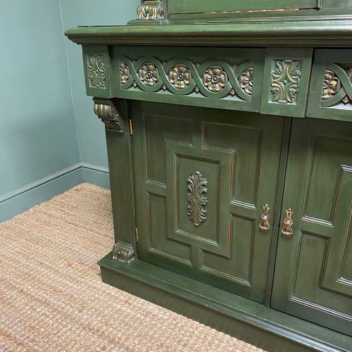 DECORATIVE PAINTED ANTIQUE BOOKCASE DRESSER - ADDITIONAL PHOTO 2