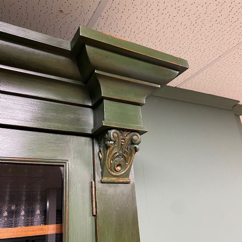 DECORATIVE PAINTED ANTIQUE BOOKCASE DRESSER - ADDITIONAL PHOTO 4
