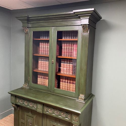 DECORATIVE PAINTED ANTIQUE BOOKCASE DRESSER - ADDITIONAL PHOTO 5