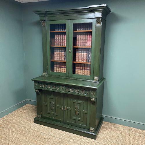 DECORATIVE PAINTED ANTIQUE BOOKCASE DRESSER - ADDITIONAL PHOTO 6