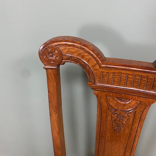 SET OF 6 VICTORIAN OAK ANTIQUE DINING CHAIRS - ADDITIONAL PHOTO 4