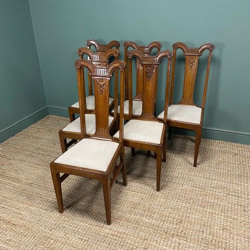SET OF 6 VICTORIAN OAK ANTIQUE DINING CHAIRS - ADDITIONAL PHOTO 6