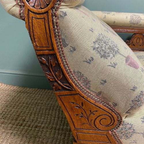 VICTORIAN WALNUT ANTIQUE CHAISE LONGUE - ADDITIONAL PHOTO 1