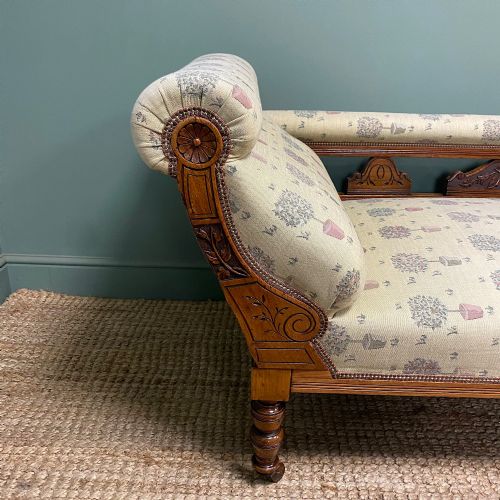 VICTORIAN WALNUT ANTIQUE CHAISE LONGUE - ADDITIONAL PHOTO 3