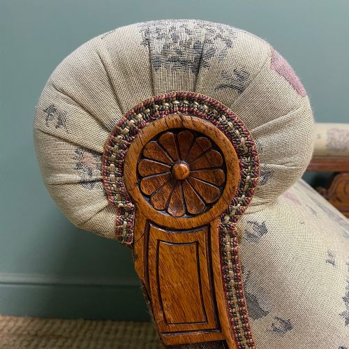 VICTORIAN WALNUT ANTIQUE CHAISE LONGUE - ADDITIONAL PHOTO 5