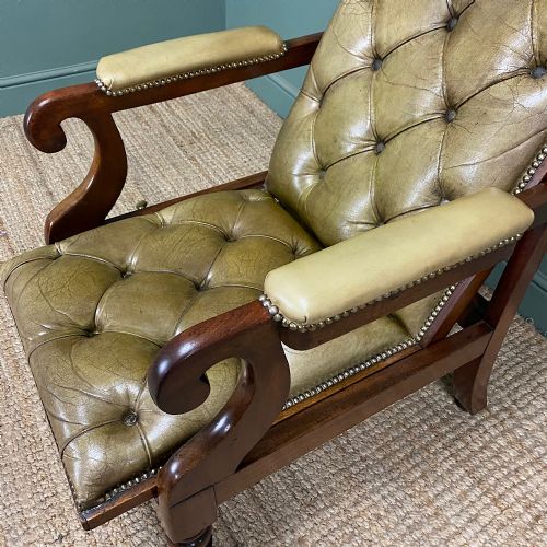 VICTORIAN ANTIQUE LEATHER ARMCHAIR - ADDITIONAL PHOTO 1