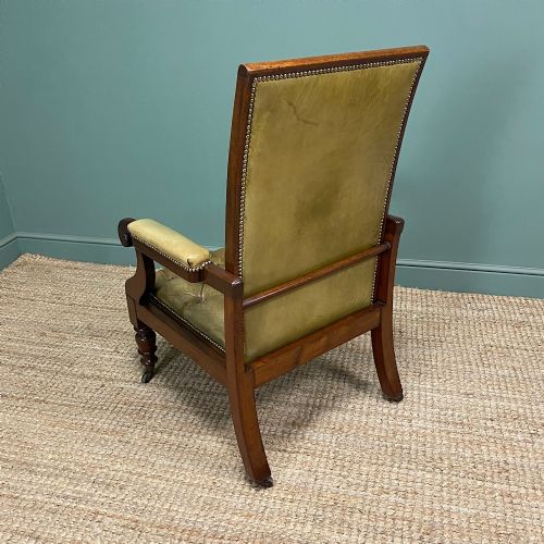 VICTORIAN ANTIQUE LEATHER ARMCHAIR - ADDITIONAL PHOTO 3