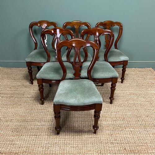 set of six victorian mahogany antique dining chairs - CATEGORY: ANTIQUE CHAIRS - DATED VICTORIAN