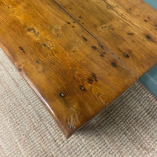 LARGE PERIOD ELM ANTIQUE FARMHOUSE TABLE - ADDITIONAL PHOTO 5