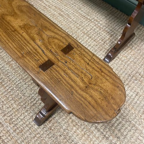 PAIR OF PERIOD ELM ANTIQUE BENCHES - ADDITIONAL PHOTO 5