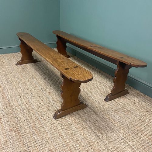 PAIR OF PERIOD ELM ANTIQUE BENCHES - ADDITIONAL PHOTO 7