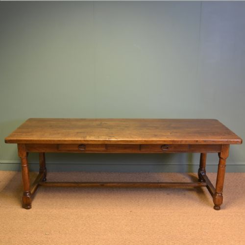 huge solid oak french victorian antique refectory table - CATEGORY: ANTIQUE TABLES - DATED VICTORIAN