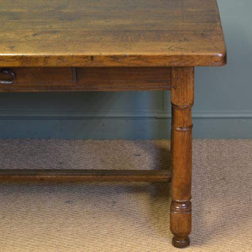 HUGE SOLID OAK FRENCH VICTORIAN ANTIQUE REFECTORY TABLE - ADDITIONAL PHOTO 1
