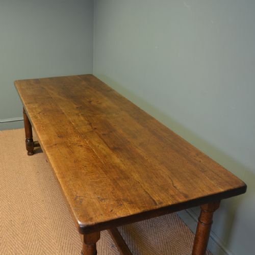 HUGE SOLID OAK FRENCH VICTORIAN ANTIQUE REFECTORY TABLE - ADDITIONAL PHOTO 3