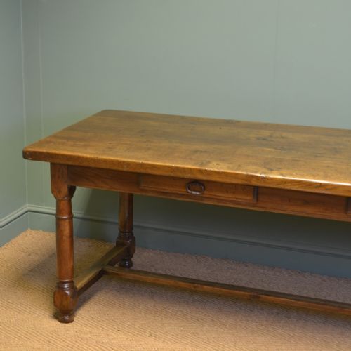 HUGE SOLID OAK FRENCH VICTORIAN ANTIQUE REFECTORY TABLE - ADDITIONAL PHOTO 4