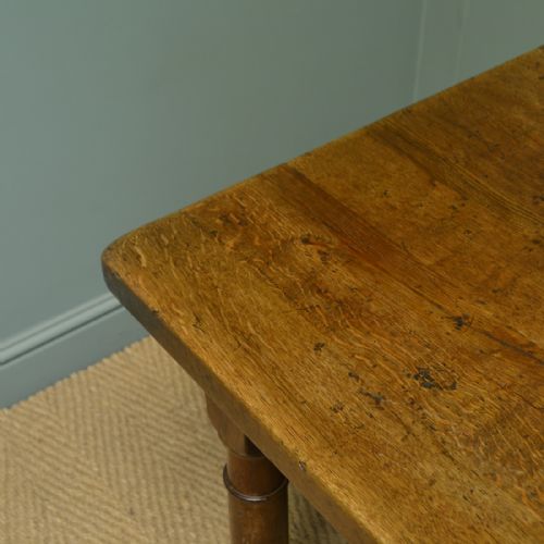 HUGE SOLID OAK FRENCH VICTORIAN ANTIQUE REFECTORY TABLE - ADDITIONAL PHOTO 7