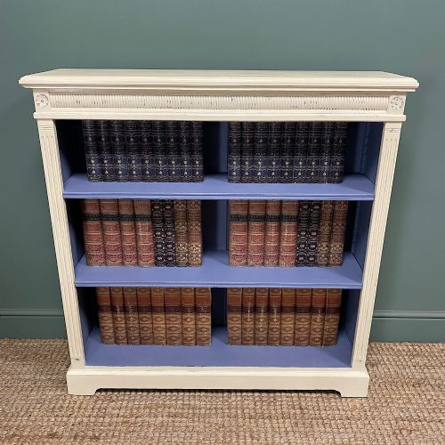 quality victorian painted antique open bookcase - CATEGORY: ANTIQUE BOOKCASES - DATED VICTORIAN