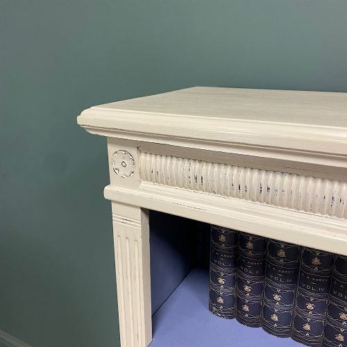 QUALITY VICTORIAN PAINTED ANTIQUE OPEN BOOKCASE - ADDITIONAL PHOTO 4