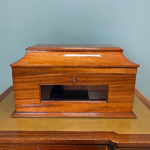 striking victorian mahogany antique letter box - CATEGORY: ANTIQUE BOXES - DATED VICTORIAN