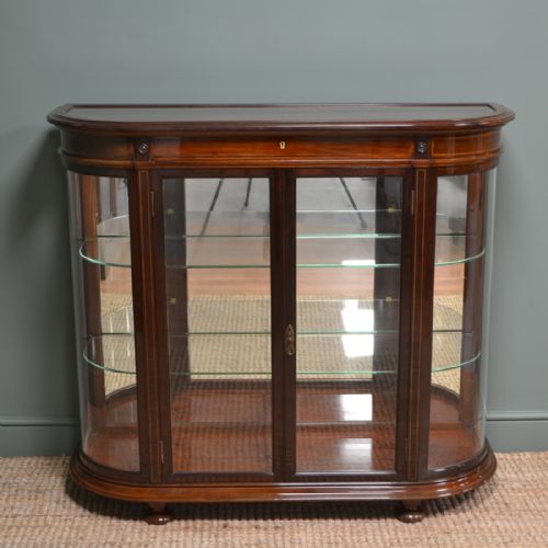 high quality victorian mahogany antique display cabinet - CATEGORY: ANTIQUE CABINETS - DATED VICTORIAN