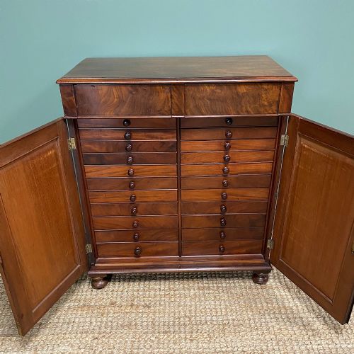 SPECTACULAR REGENCY MAHOGANY ANTIQUE COLLECTORS CABINET - ADDITIONAL PHOTO 1