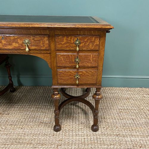 QUALITY VICTORIAN OAK ANTIQUE DESK - ADDITIONAL PHOTO 2
