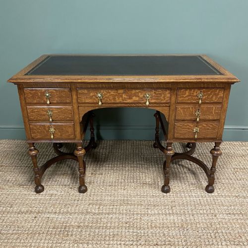 QUALITY VICTORIAN OAK ANTIQUE DESK - ADDITIONAL PHOTO 7