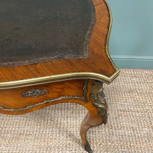 SPECTACULAR KINGWOOD ANTIQUE WRITING TABLE - ADDITIONAL PHOTO 8