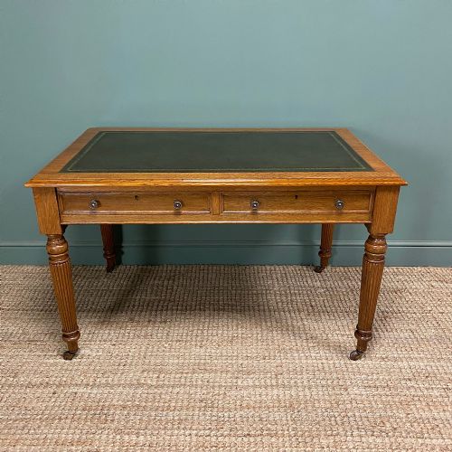 quality victorian oak antique writing table - CATEGORY: ANTIQUE TABLES - DATED VICTORIAN