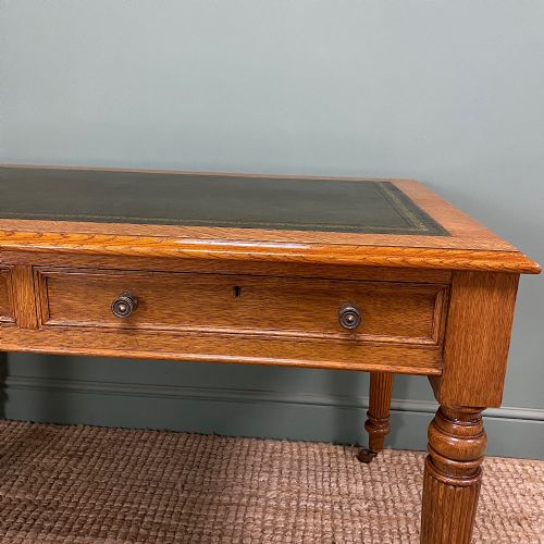 QUALITY VICTORIAN OAK ANTIQUE WRITING TABLE - ADDITIONAL PHOTO 1