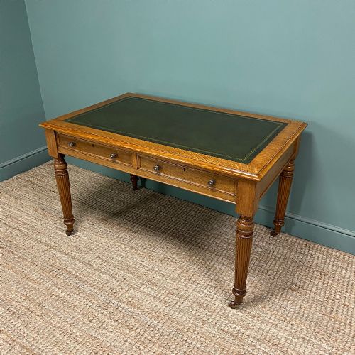 QUALITY VICTORIAN OAK ANTIQUE WRITING TABLE - ADDITIONAL PHOTO 3