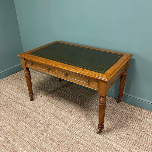 QUALITY VICTORIAN OAK ANTIQUE WRITING TABLE - ADDITIONAL PHOTO 6