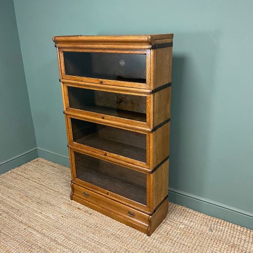 tall golden oak globe wernicke stacking barristers bookcase - CATEGORY: ANTIQUE BOOKCASES - DATED 1900